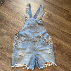 Ripe Maternity short denim overalls